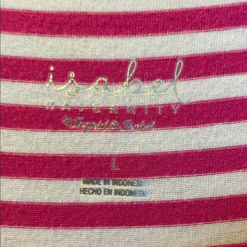 Isabel Maternity by Ingrid & Isabel Pink Striped Maxi Dress Sz L - Picture 2 of 4